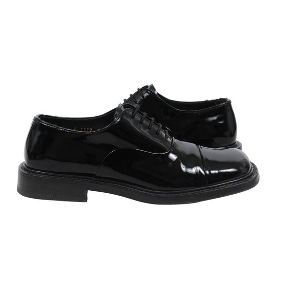 Prada Mens Vintage Dress Shoes 7.5 US 8.5 Black Patent Leather Square Wing Tip main image 6